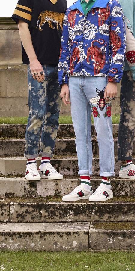 outfit con sneakers gucci|Gucci ace sneakers men outfit.